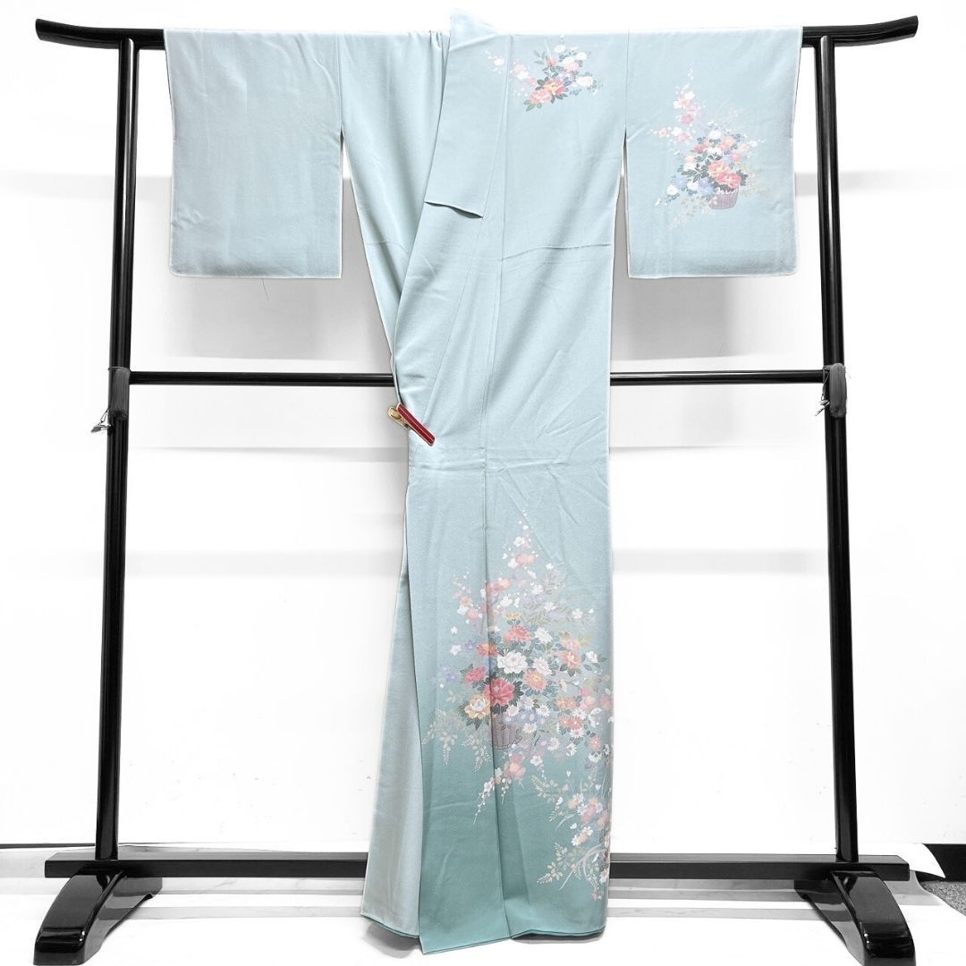 付け下げ 友禅 牡丹 梅花 菊花 花模様 着物 115 p ms - メルカリ