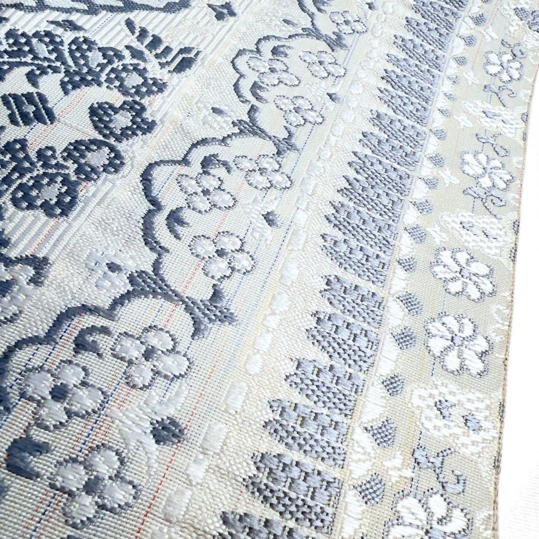 袋帯　唐織　華紋　アイボリーカラー　着物　093w o 袋帯 唐織 華紋 アイボリーカラー 着物 093w o 【公式通販】