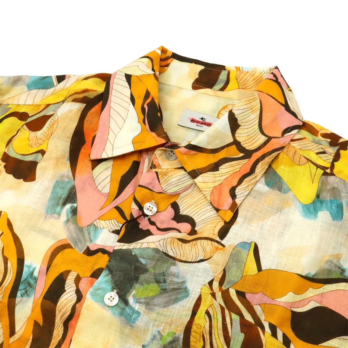 ETRO エトロ Yシャツ ワイシャツ 長袖シャツ 花柄 フラワー リネン100