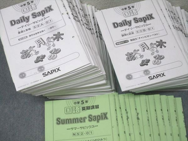 SAPIX 小学5年 サマーサピックス/デイリーサピックス 52A/52B 計84回分