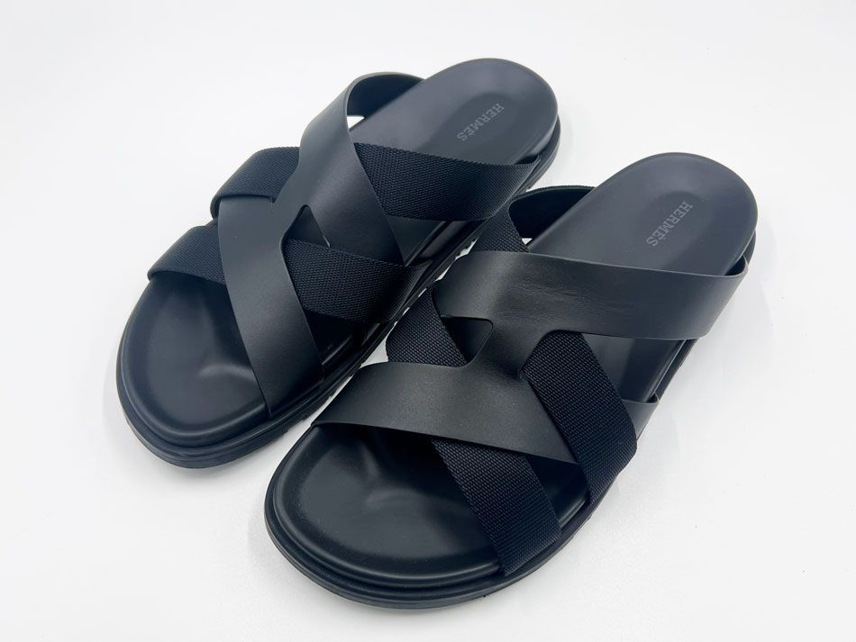 HERMES エルメス メンズ サンダル カジミール カーフ ブラック サイズ 44 領収書