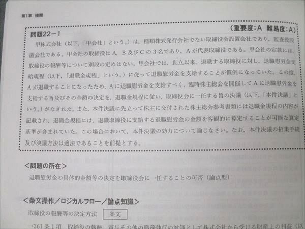 CPA会計学院 公認会計士講座 企業法 短答対策問題集/論文対策集/