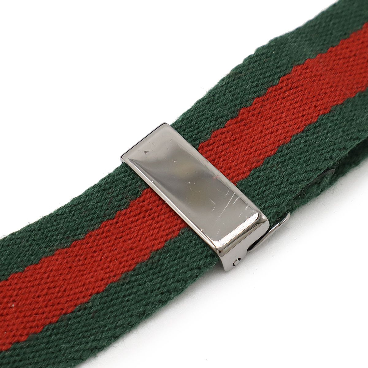 GUCCI グッチ シェリーライン ベルト キャンバス グリーン 緑 レッド