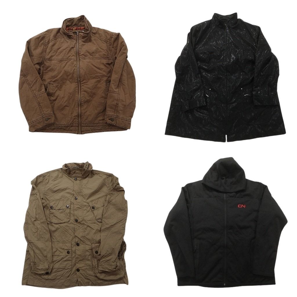 古着卸 まとめ売り ジャケット MIX 4枚セット (メンズ 2XL ) フーディー マルチポケット スタンドカラー Aライン  古着 NC7290