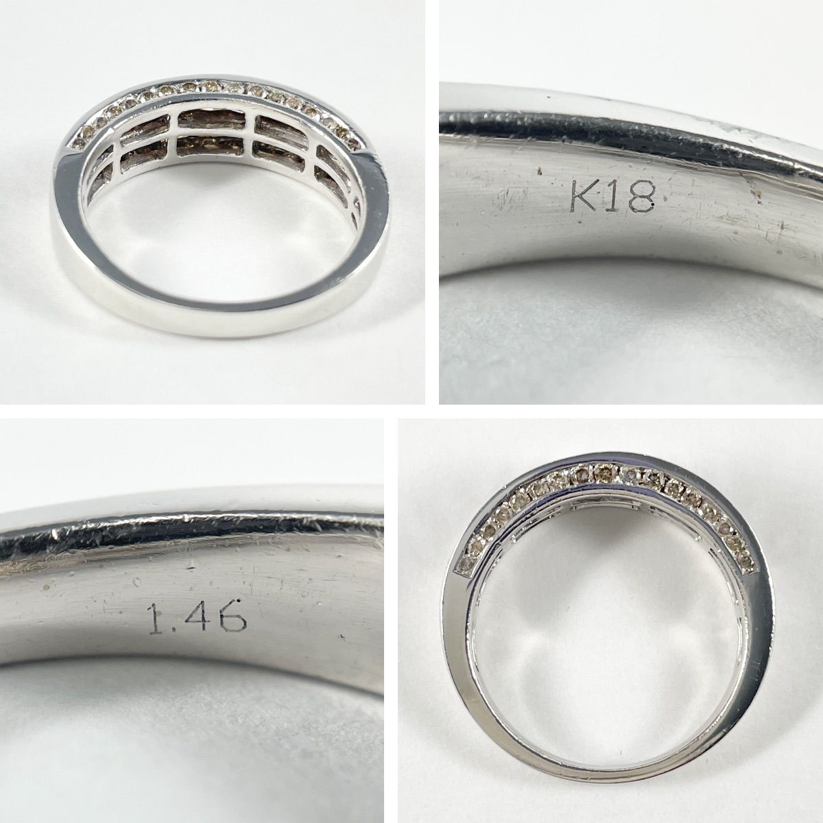 K18WG 天然ダイヤモンド 1.46ct パヴェリング - メルカリ