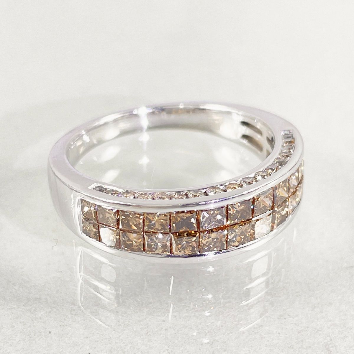 K18WG 天然ダイヤモンド 1.46ct パヴェリング - メルカリ