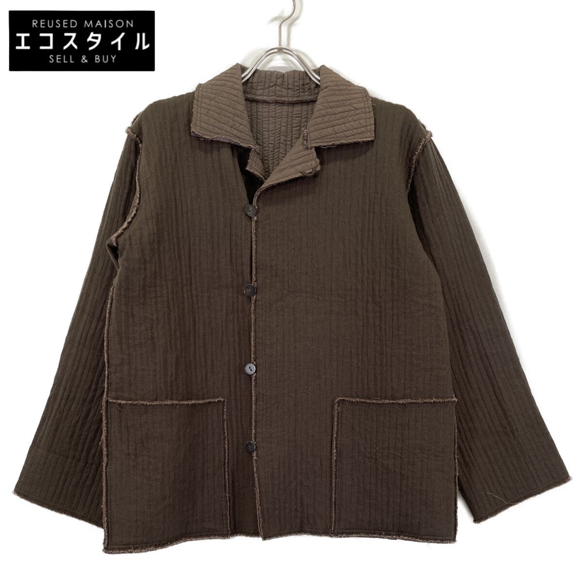 JURGEN LEHL ヨーガンレール ﾌﾞﾗｳﾝ ｽﾃｯﾁﾃﾞｻﾞｲﾝ ｳｰﾙ ｶｯﾄｵﾌｼﾞｬｹｯﾄ M