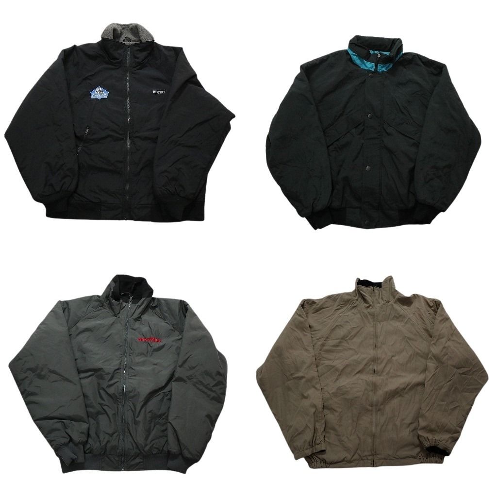 古着卸 まとめ売り ウォームアップ ジャケット 4枚セット (メンズ L ) スタンドカラー ワンポイント 裏地フリース  古着 NC7383
