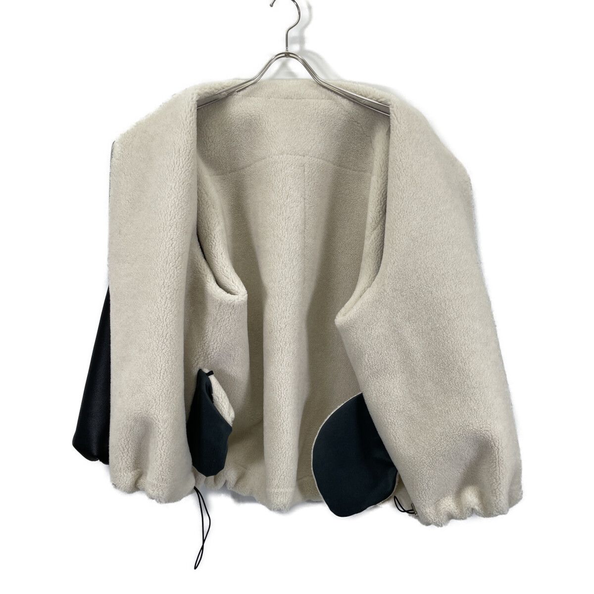 ELENDEEK エレンディーク ﾌﾞﾗｯｸ 2WAY ﾎﾞｱ ﾌｪｲｸ ﾚｻﾞｰ ｺｰﾄ O2 - メルカリ