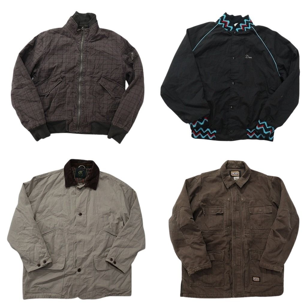 USA古着 メンズ Mix ライトアウター 24枚セット 古着卸 古着卸 まとめ売り ダック地 ジャケット MIX 4枚セット (メンズ XL