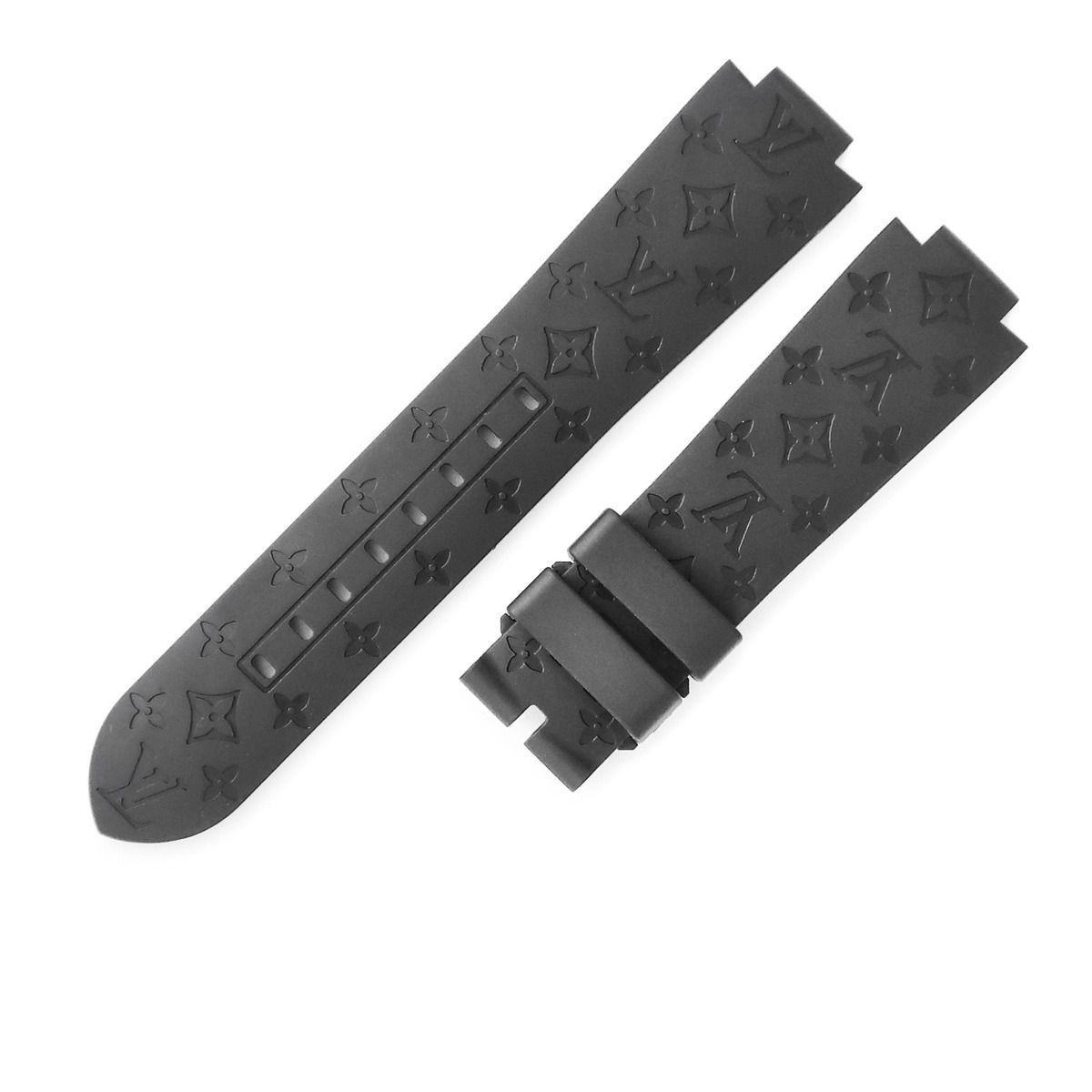 ルイヴィトン　腕時計　ラバー　ベルト　モノグラム　ブラック ルイヴィトン LOUIS VUITTON 腕時計パーツ 純正 タンブール用