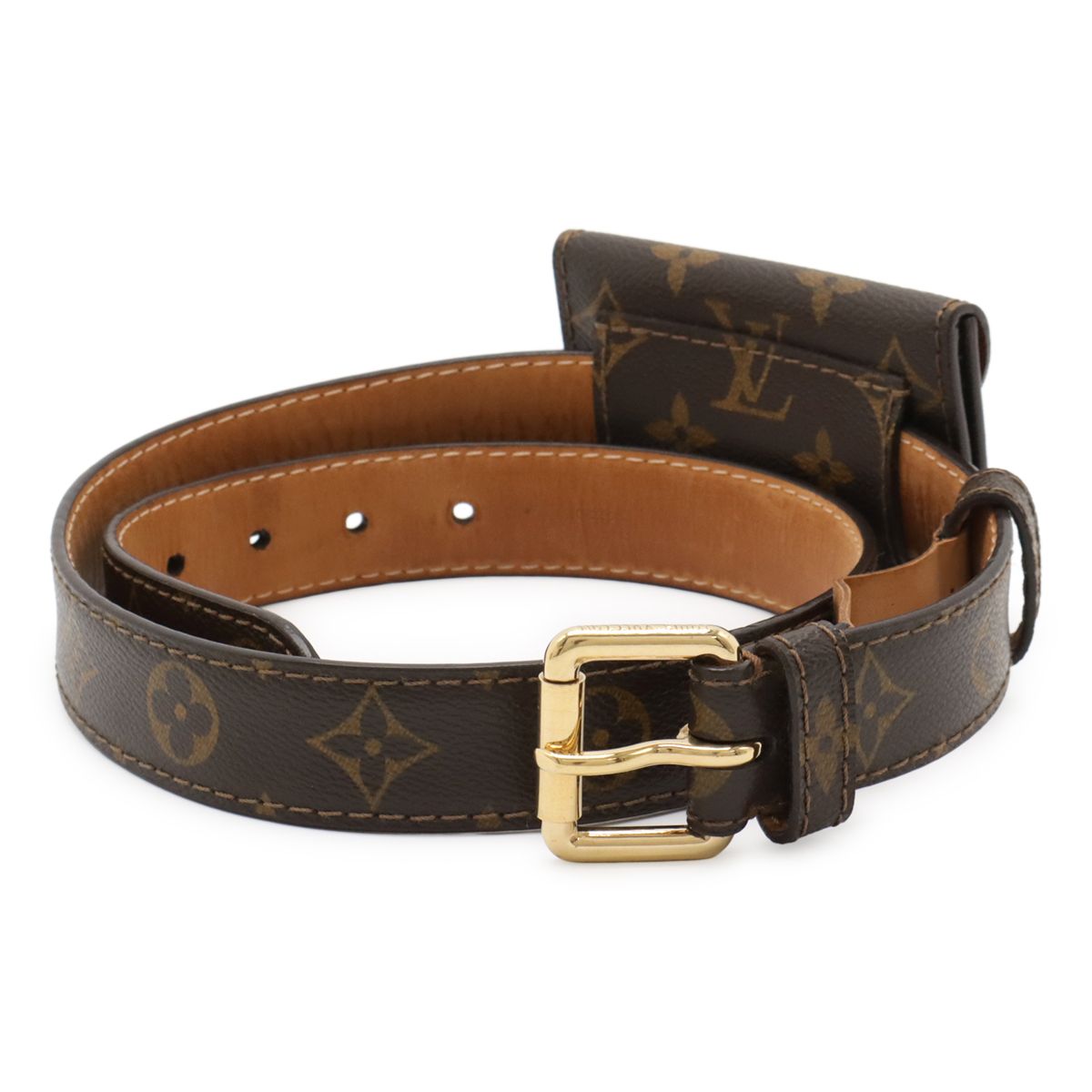 美品【LV本物】ポーチ付きベルト/サンチュールポシェット/ソロ/モノグラム 美品【LV本物】ポーチ付きベルト/サンチュールポシェット/ソロ