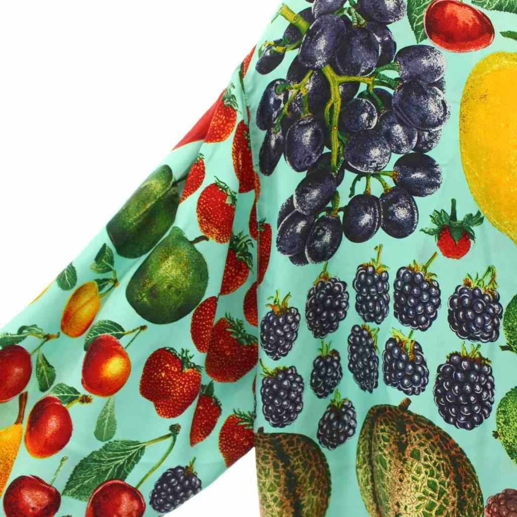 グッチ GUCCI シャツ ブラウス 長袖 フルーツ柄 総柄 シルク 絹 44