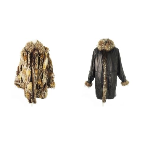 ファージャケット ノーブランド リバーシブル フォックスファージャケット レザー