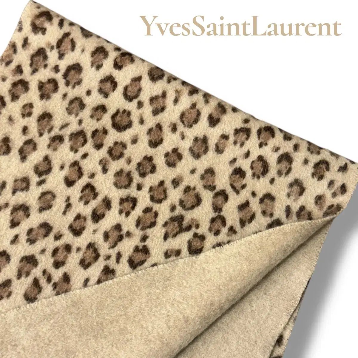 YSL イヴ・サンローラン レオパード パータン カシミア 100 マフラー