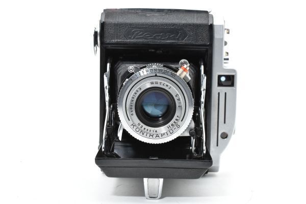 ☆良品 / 完動☆ 小西六 KONISHIROKU PEARL II / HEXAR 75mm F3.5 蛇腹