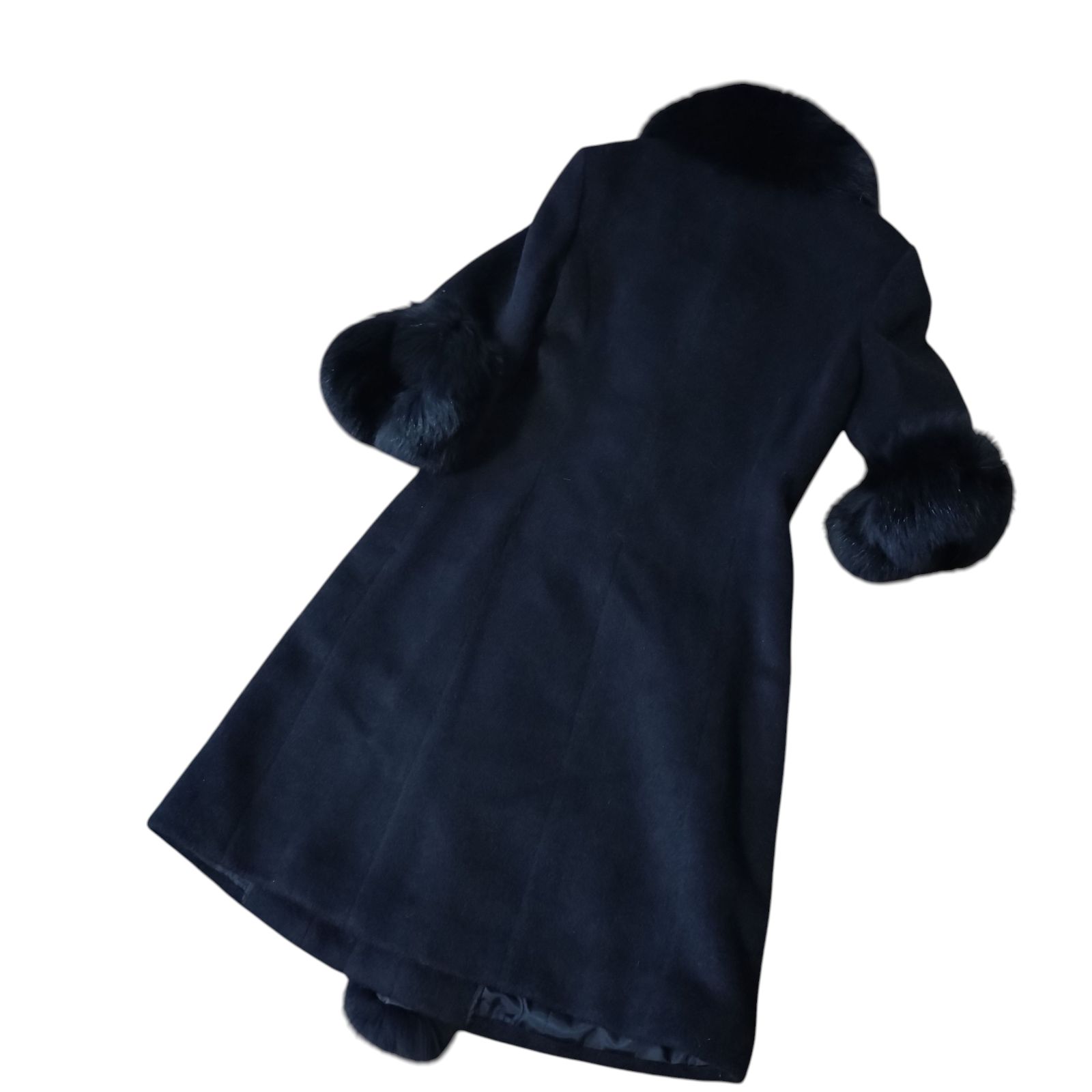 カシミヤ アルパカ混】 Max Mara マックスマーラ ロングコート ファー