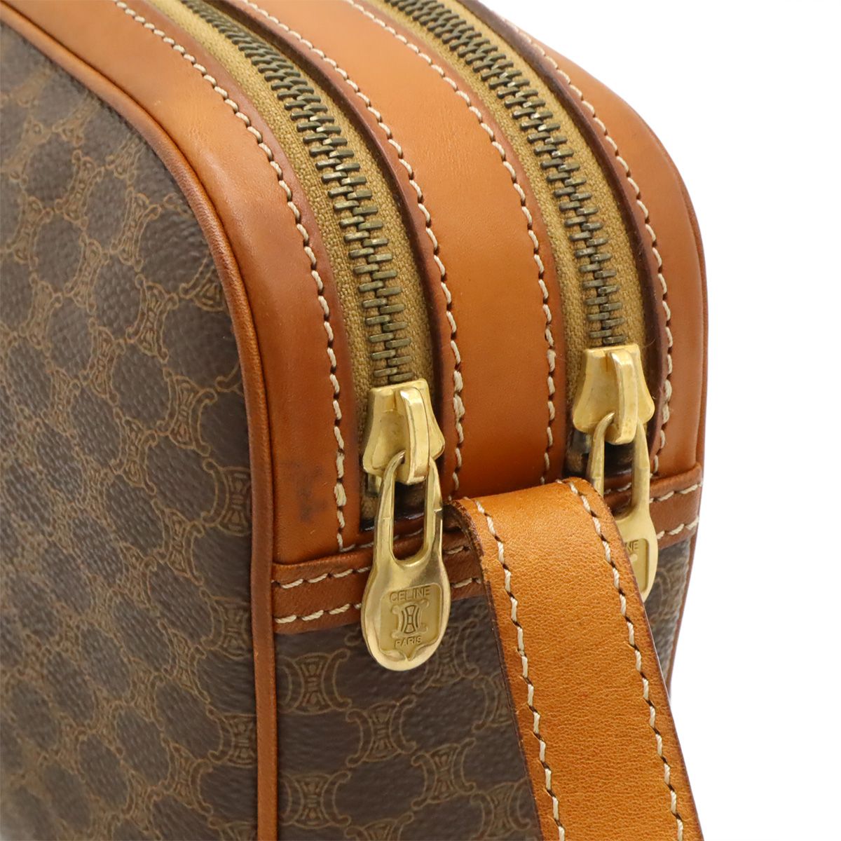 CELINE セリーヌ マカダム柄 ショルダーバッグ 斜め掛け PVC レザー