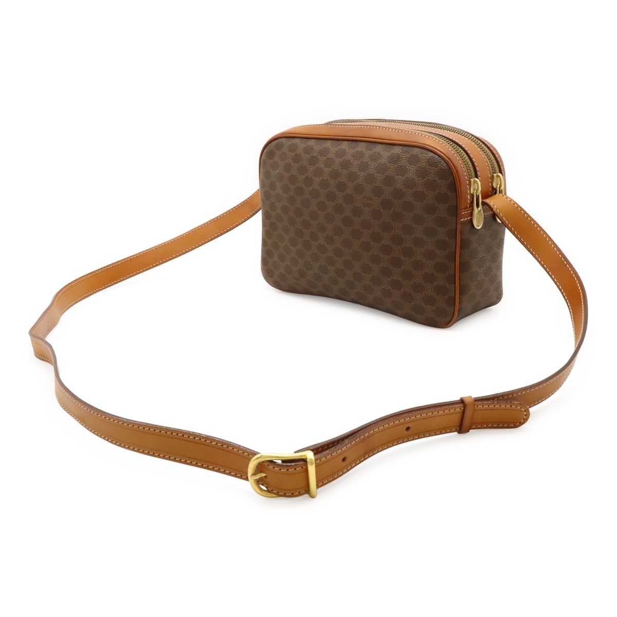 CELINE セリーヌ マカダム柄 ショルダーバッグ 斜め掛け PVC レザー