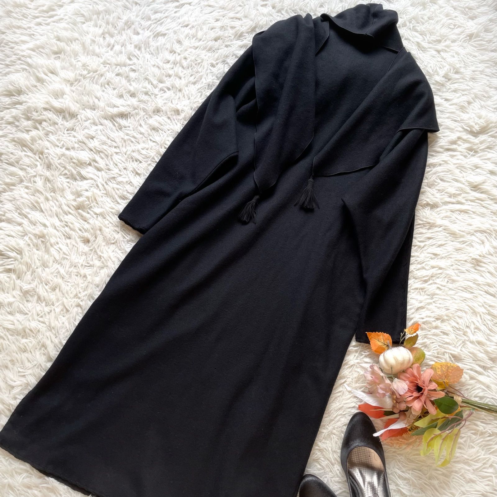 伊太利屋 イタリヤ 3wayショール付きパイピングロングワンピース