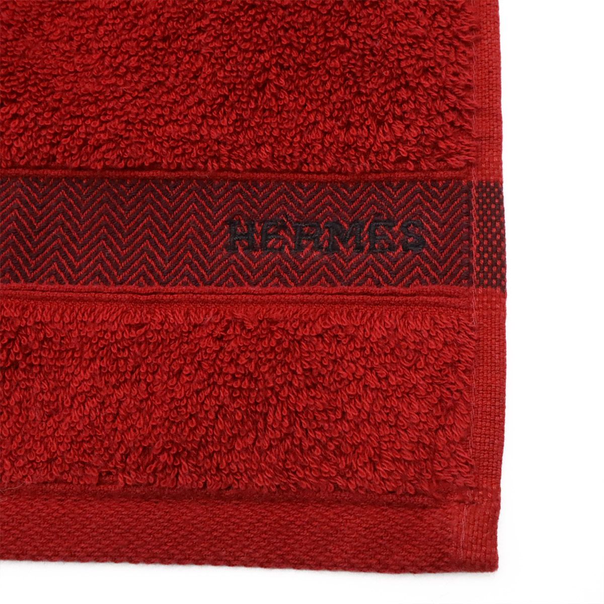 HERMES エルメス シェブロン フェイスタオル ゲストタオル コットン100