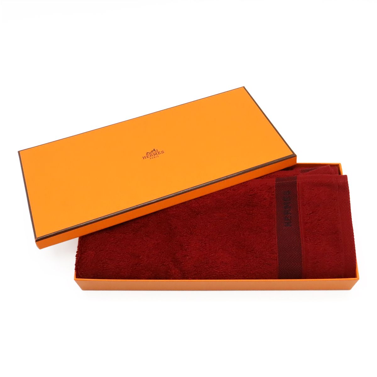 HERMES エルメス シェブロン フェイスタオル ゲストタオル コットン100