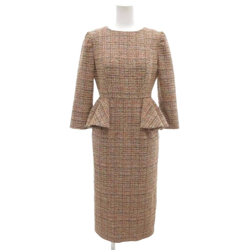 セルフォード CELFORD 美品 ロングスリーブペプラムタイトワンピース