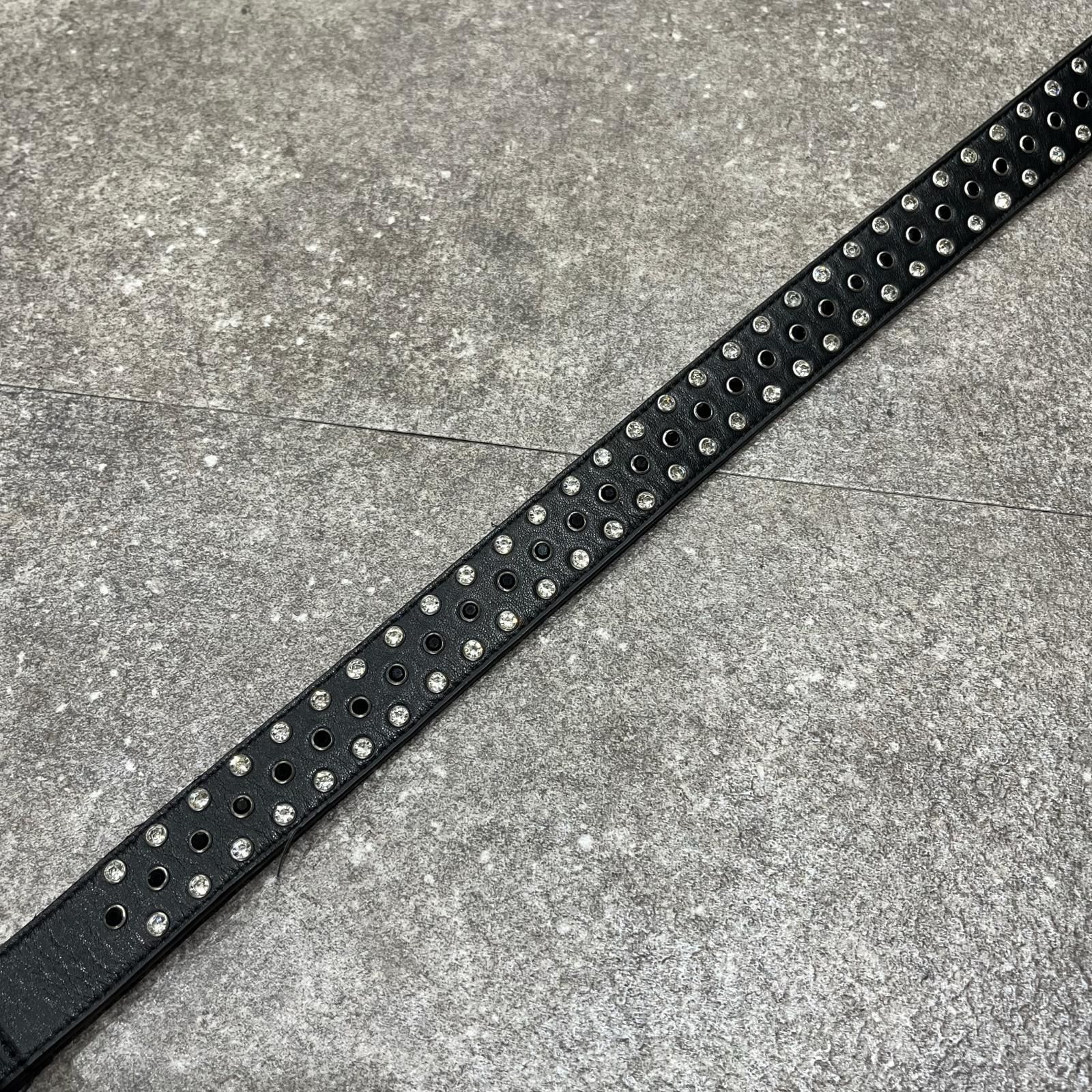 ALICE HOLLYWOOD ATELIER GLAM BELT / BLK スタッズ クリスタル レザー
