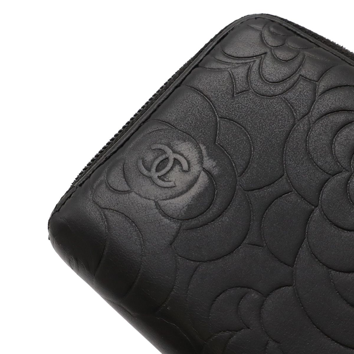 CHANEL シャネル カメリア ココマーク ジップウォレット ラウンド 