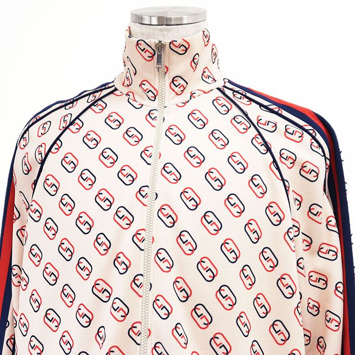 GUCCI GGロゴ ジャケット Mサイズ 美品】GUCCI グッチ ブルゾン ジャージー GGロゴ インターロッキング