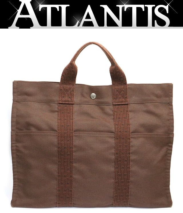 広尾店】 エルメス HERMES エールラインMM トートバッグ キャンバス 