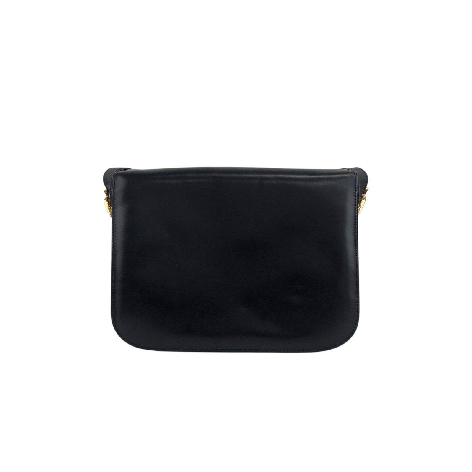 セリーヌ 馬車金具ホースキャリッジ ロゴ カーフレザー ショルダーバッグブラック ヴィンテージセリーヌのショルダーバッグなら「ホースキャリッジ」一択