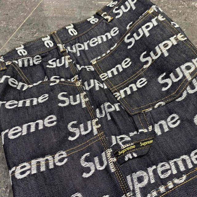 Supreme 25aw Jacquard Logos Double Knee Denim Painter Jean Size-34