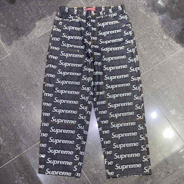 Supreme 25aw Jacquard Logos Double Knee Denim Painter Jean Size-34