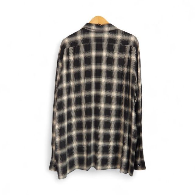 COMOLI 23ss RAYON CHECK OPEN COLLAR SHIRT サイズ3 X01-02008 コモリ