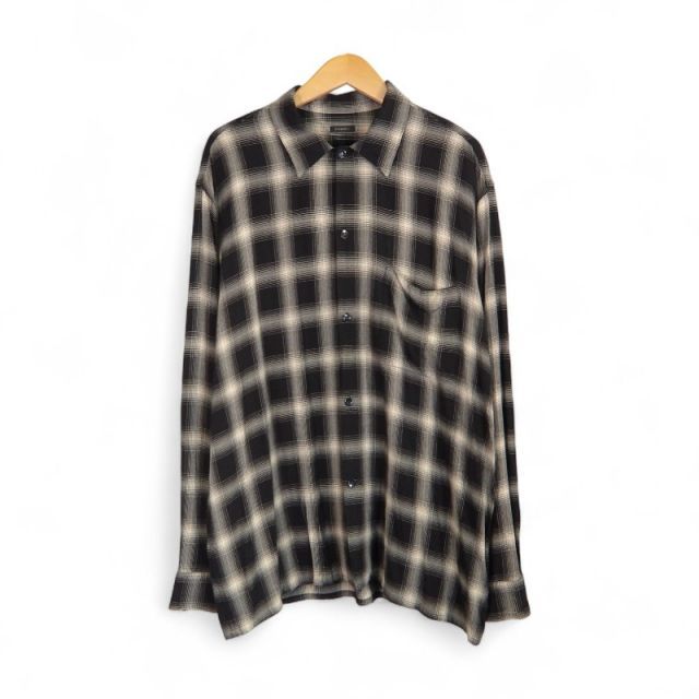 COMOLI 23ss RAYON CHECK OPEN COLLAR SHIRT サイズ3 X01-02008 コモリ