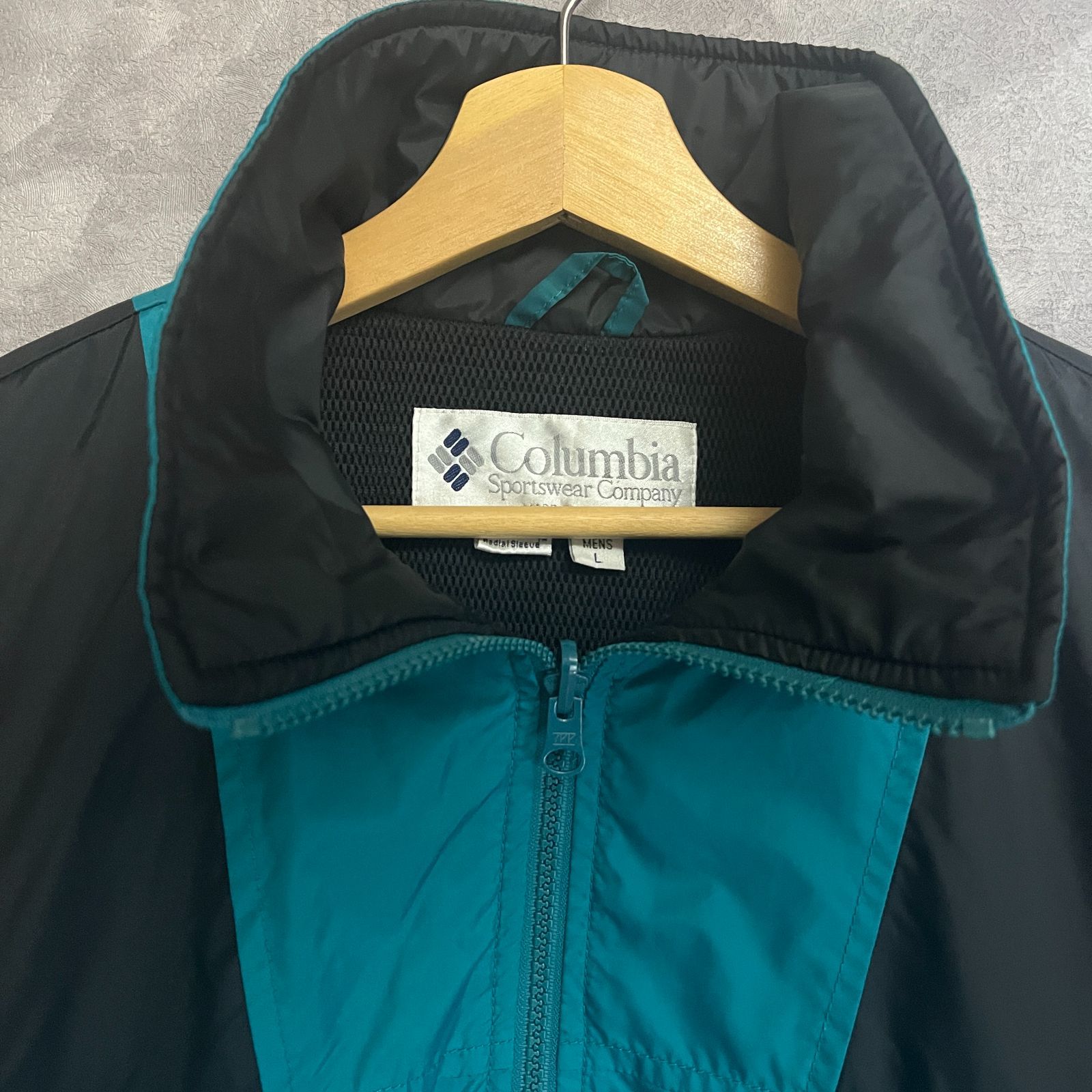 90s Columbia ナイロンジャケット ブルーグリーン サイズL - メルカリ