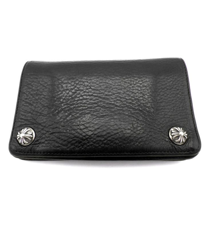クロムハーツ CHROME HEARTS 1 ZIP 1ジップ クロスボール ボタン レザー ウォレット 財布 46088