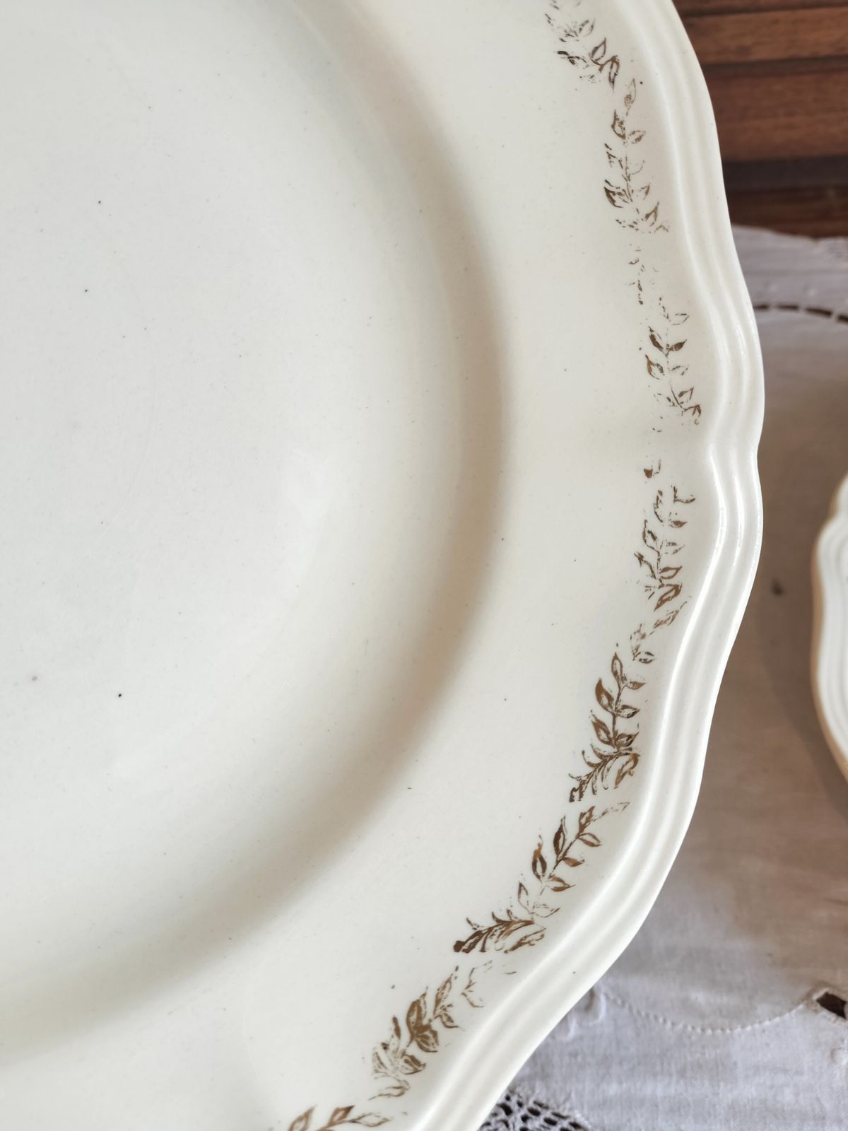 フランス アンティーク 絵つき 花リム 皿 3枚セット サルグミンヌ