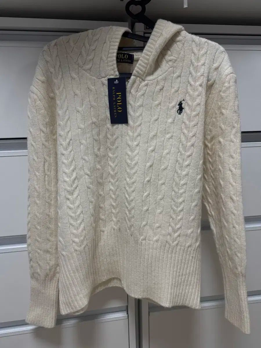ポロラルフローレン ケーブルニット アイボリー (フード) - メルカリ