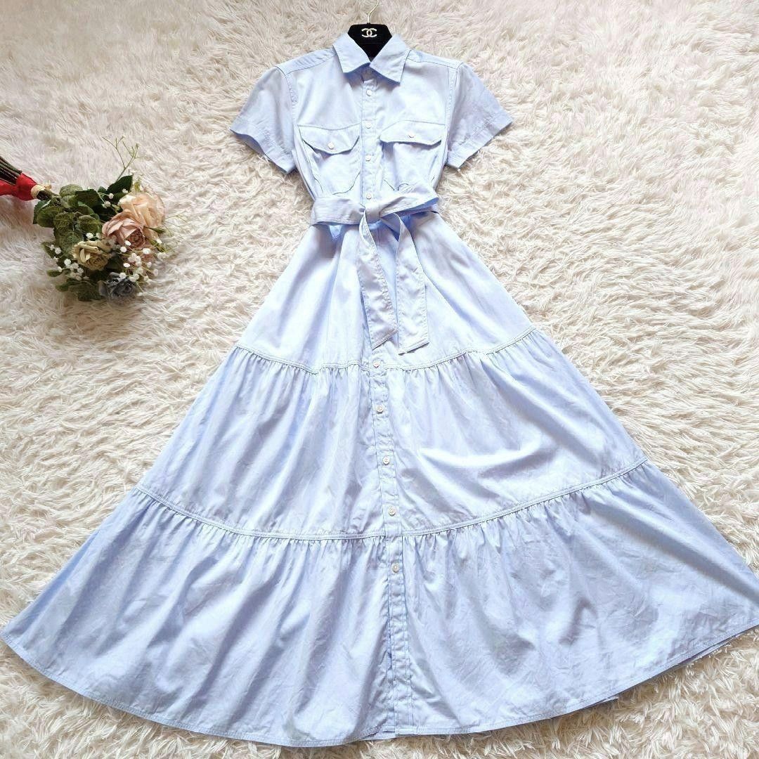 近年モデル ポロラルフローレン ティアード フレア コットン ブロード