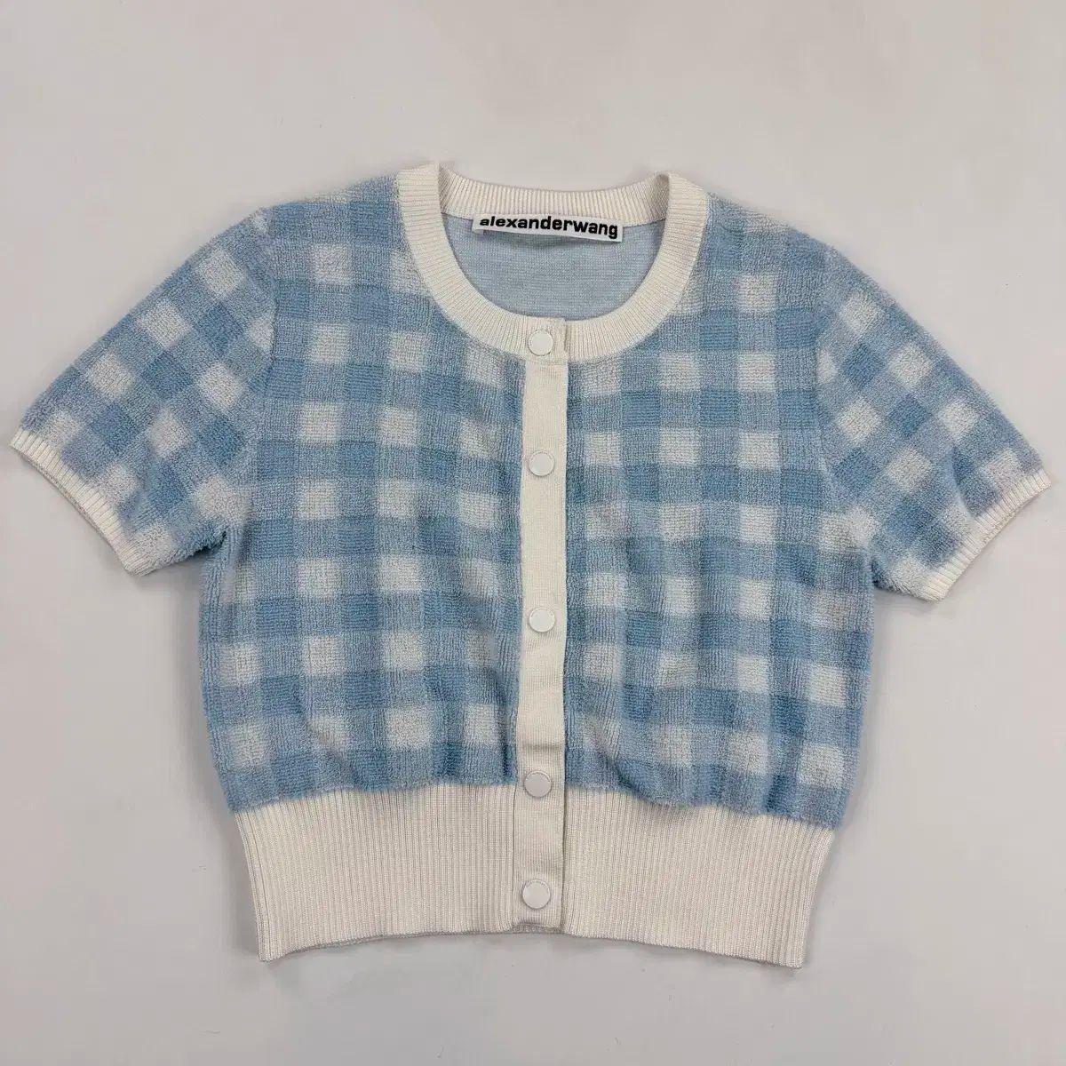 アレキサンダーワング ギンガム CHECK クロップド フレンチテリー