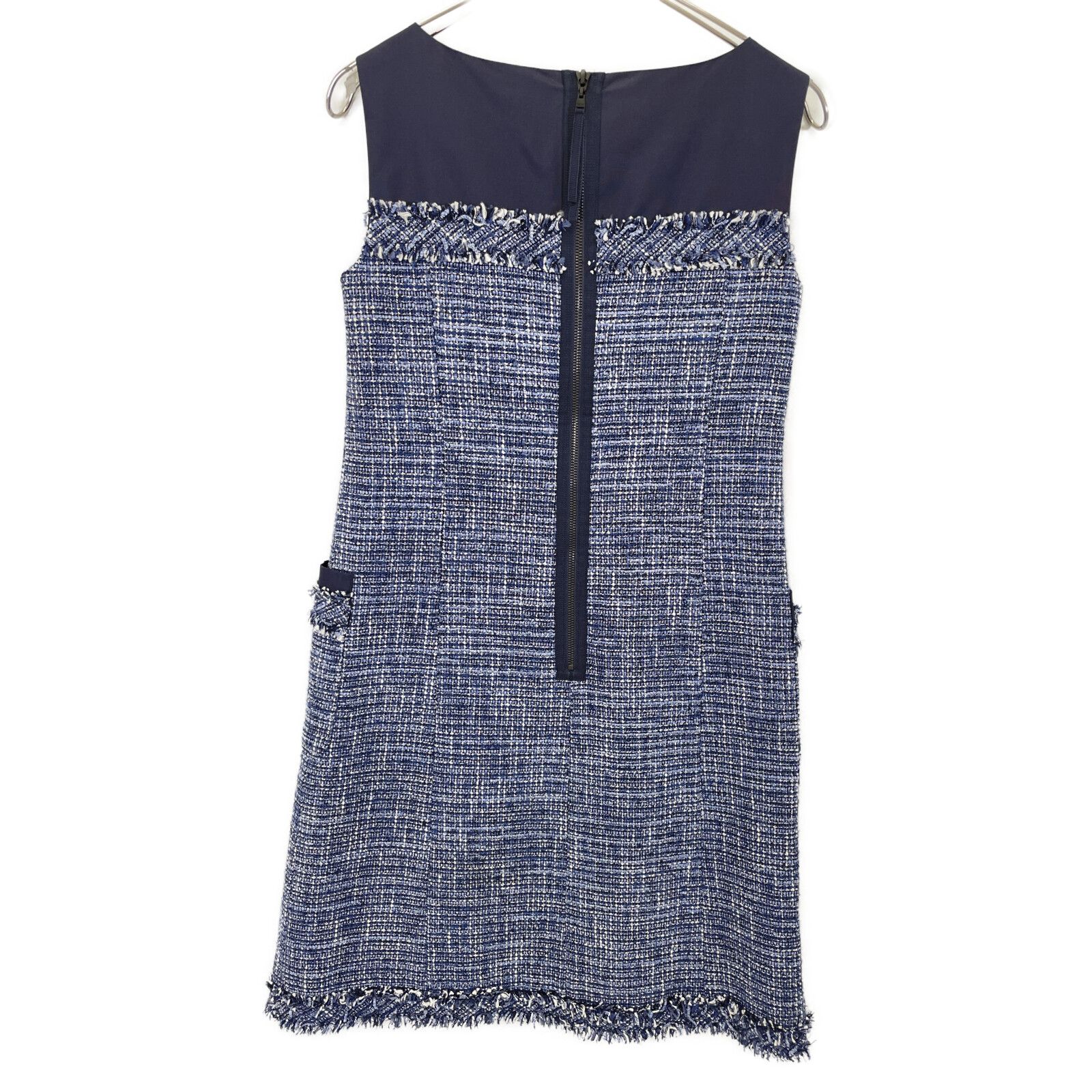 FOXEY フォクシー 35611 ﾈｲﾋﾞｰ ﾂｲｰﾄﾞ×ﾅｲﾛﾝ ﾜﾝﾋﾟｰｽ 38 