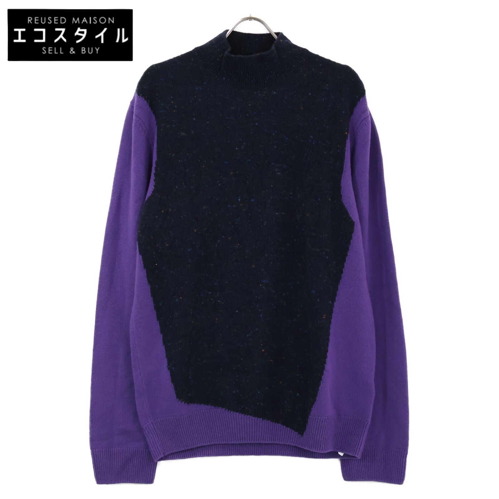 新品未使用、エルメス/レディース　カシミヤ　ハーフスリーブニット HERMES エルメス 国内正規 ウールカシミヤ ロングスリーブ ニット XL