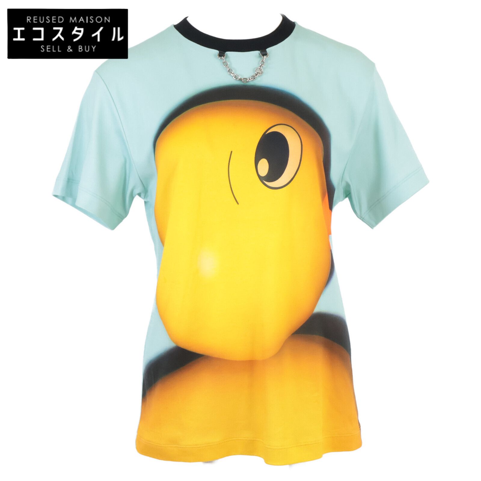 LOUIS VUITTON ルイヴィトン 正規 24 SS RW 242 WW MRV FRTS 42 LVダック 襟元チェーン付 半袖Tシャツ XS