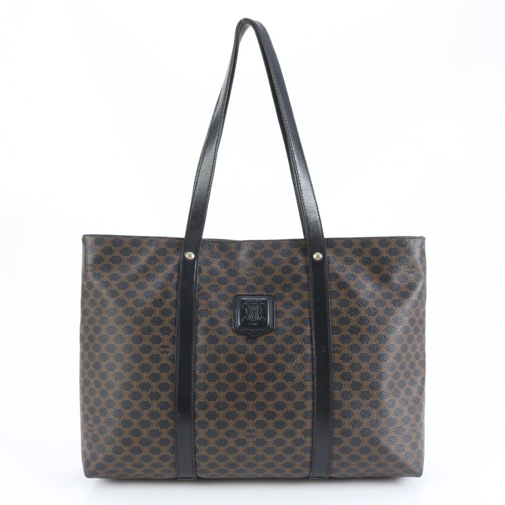 極美品 セリーヌ トリオンフ マカダム レザー トート バッグ 肩掛け