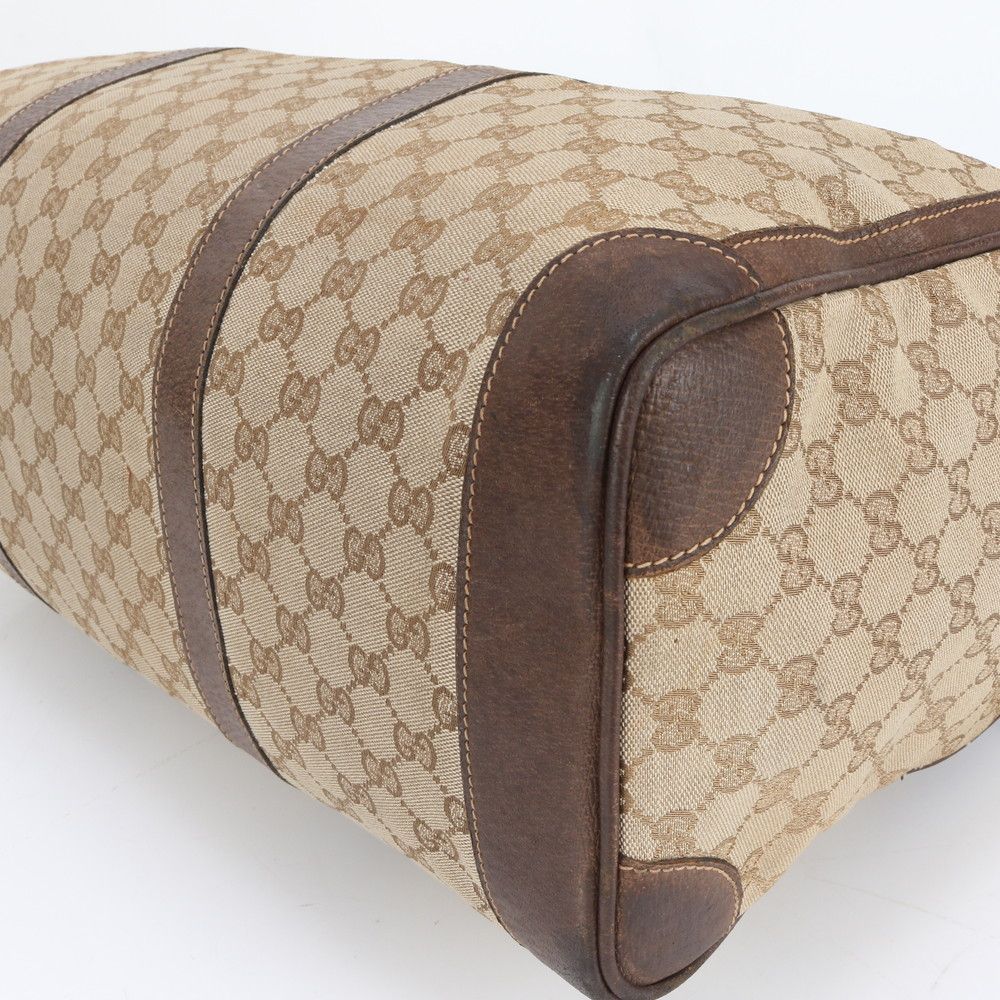 美品 ヴィンテージ オールド グッチ GG キャンバス レザー ボストン