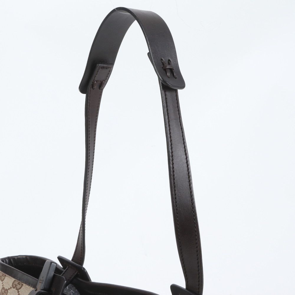 極美品 グッチ GG キャンバス レザー トート バッグ 肩掛け ショルダー