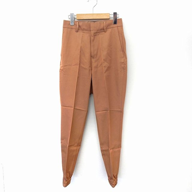 【中古】未使用品 クラネ CLANE タグ付き テーパード ジョガー センタープレス パンツ 裾ゴム 1 ベージュ 茶 /TT クラネ CLANE タグ付き テーパード ジョガー センタープレス パンツ 裾