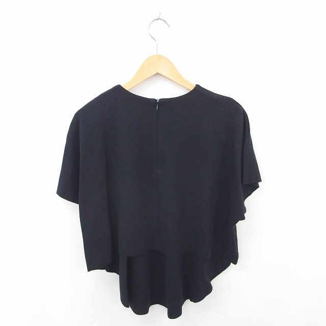 クラネ CLANE ニット カットソー 丸首 ウール混 五分袖 1 紺 ネイビー TT